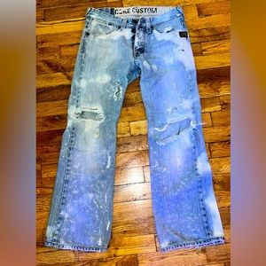 G-STAR RAW ITALIAN DENIM size 29 Women’s Jeans DISTRESSED RIPPED SKATER CUSTOM